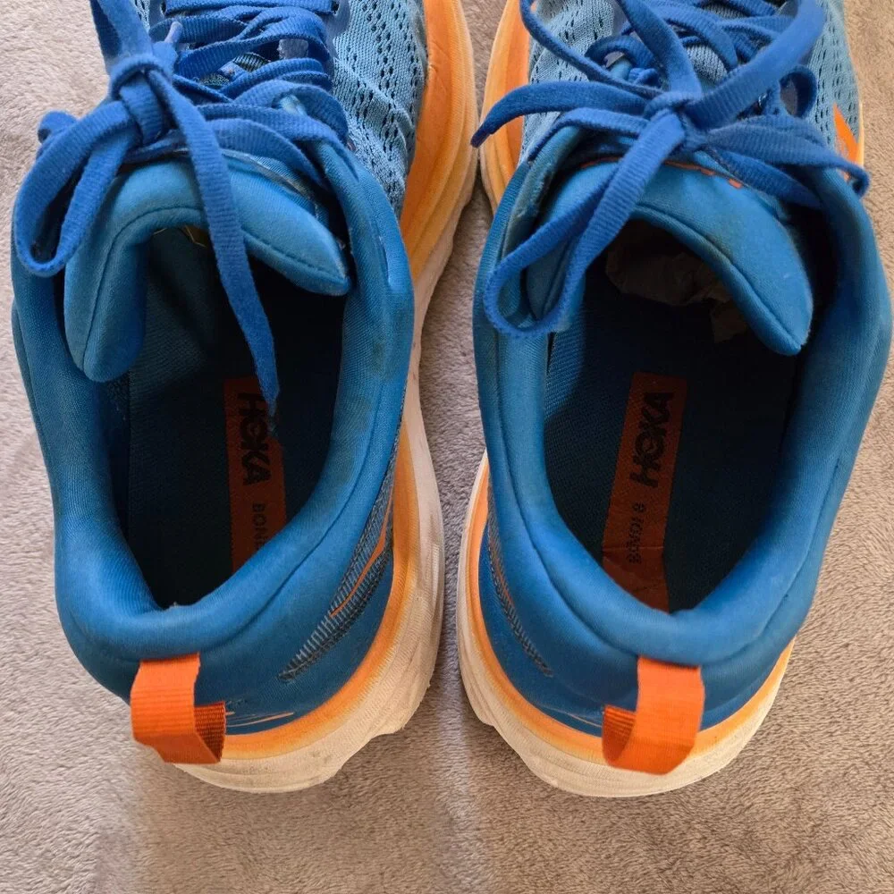 Hoka One One Bondi 8 Coastal Sky Vibrant Orange Size 12 - Picture 4 of 11